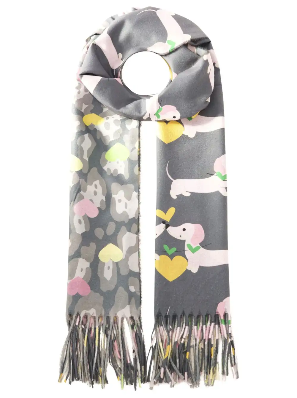 Heart Pattern Dachshund Graphic Fashion Scarf