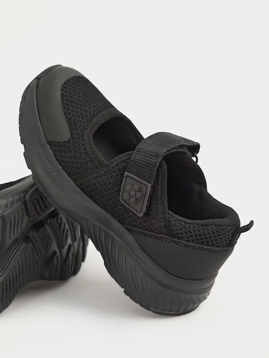 Black Mesh Mary Jane Trainers