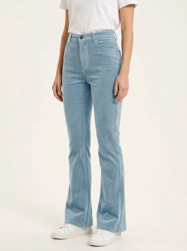 Women's High-Rise Five-Pocket Flared Corduroy Pants