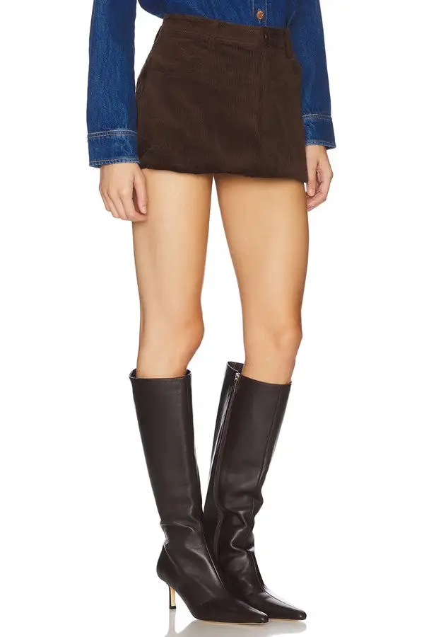 Women's Dark Brown Suede Mini Skirt