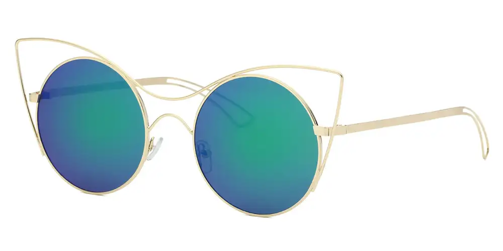 Round High Pointed Cat-Eye Sunglasses