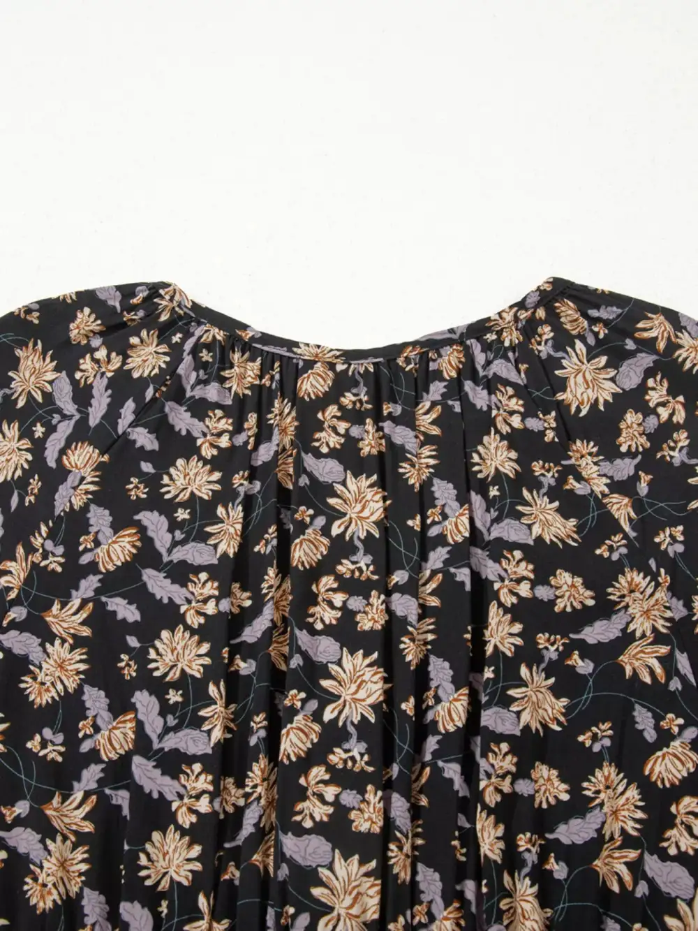 Floral V Neck Smocked Dress Casual