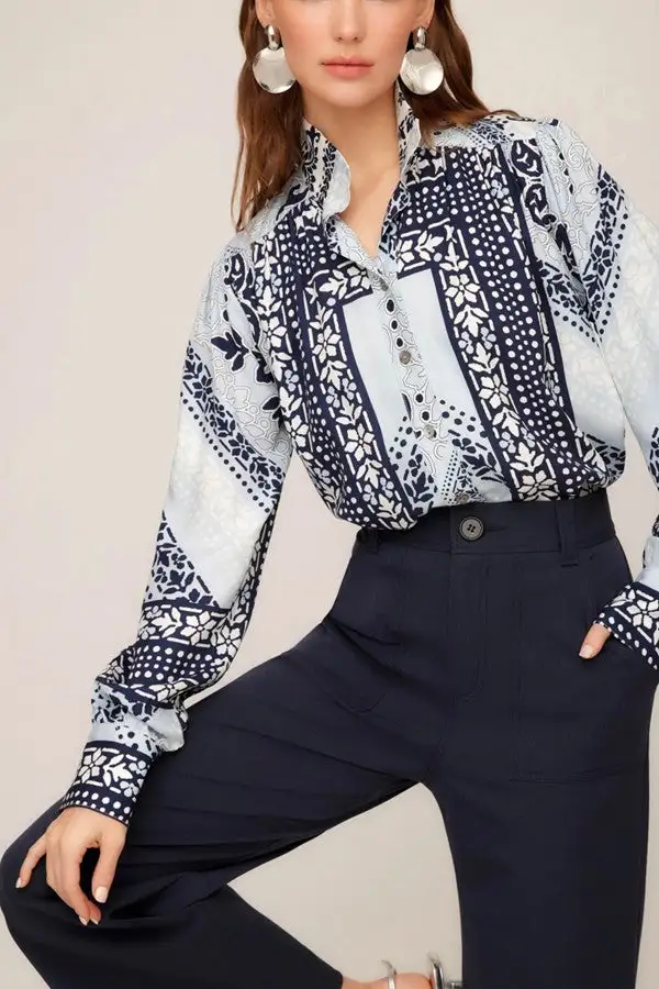 Navy High Waist Pocket Crop Pants