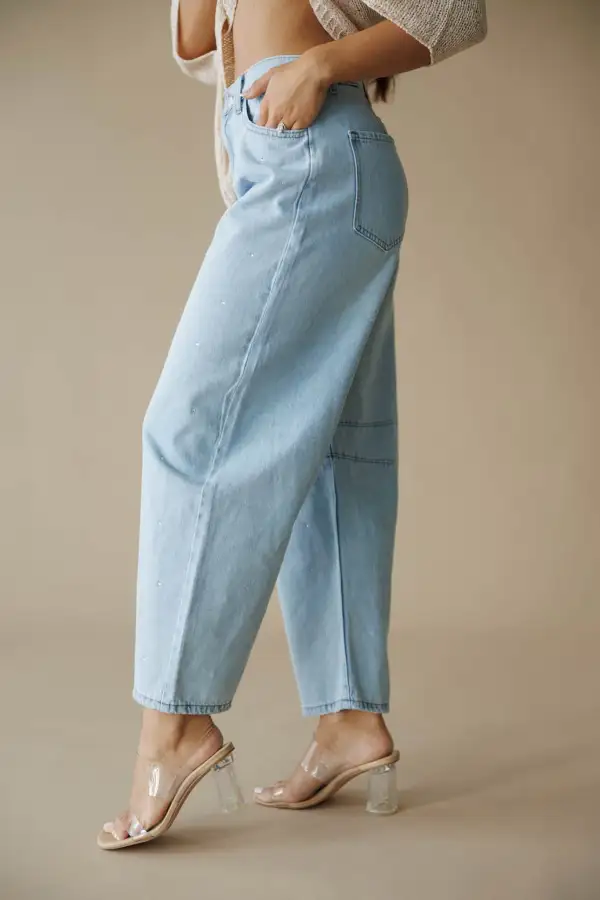 Barrel Rhinestone Jeans