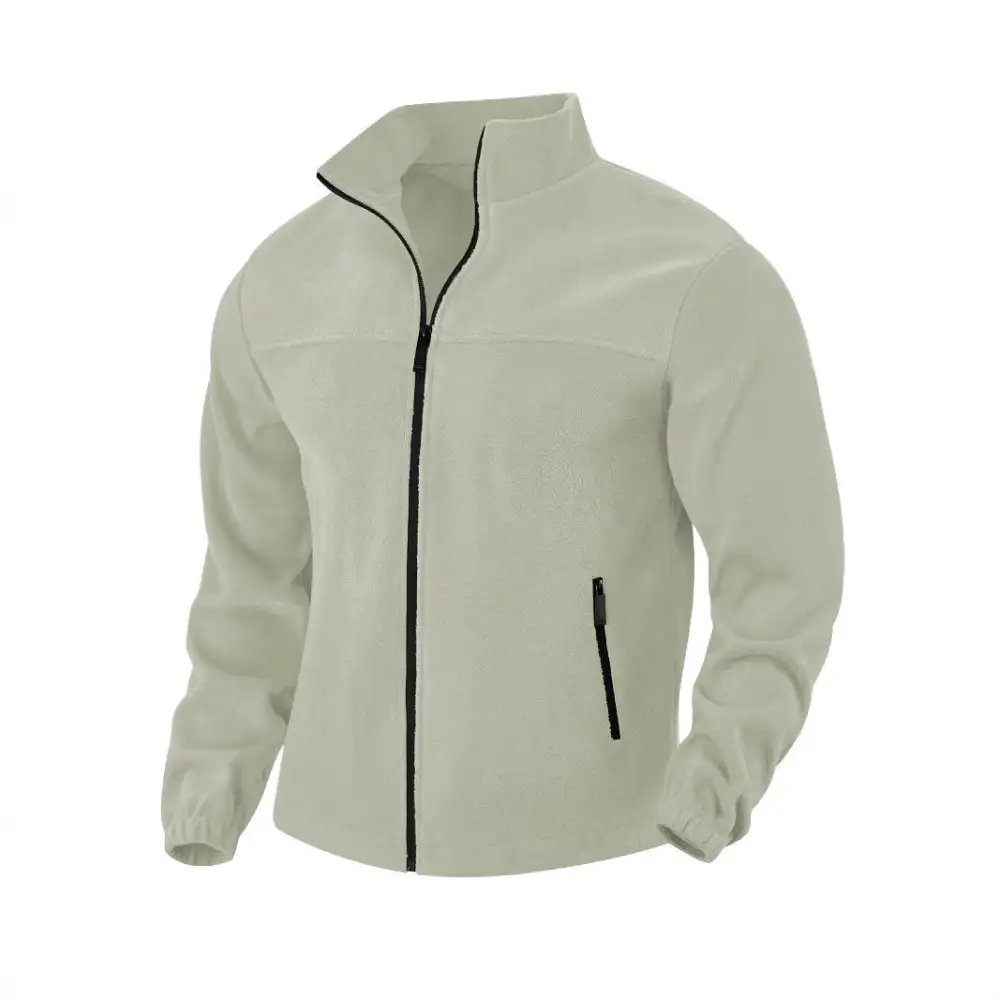Zip-Front Fleece Casual Outerwear Jacket