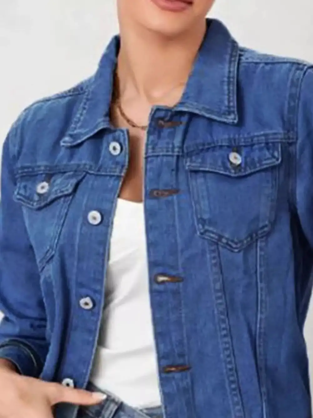 Button Up Long Sleeve Denim Jacket