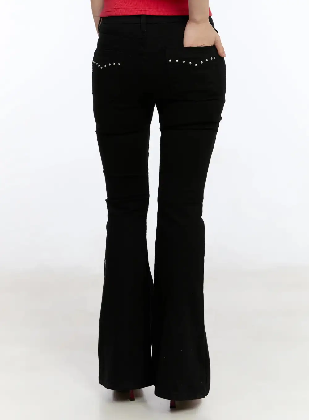 Studded Pocket Hip Pad Bootcut Pants