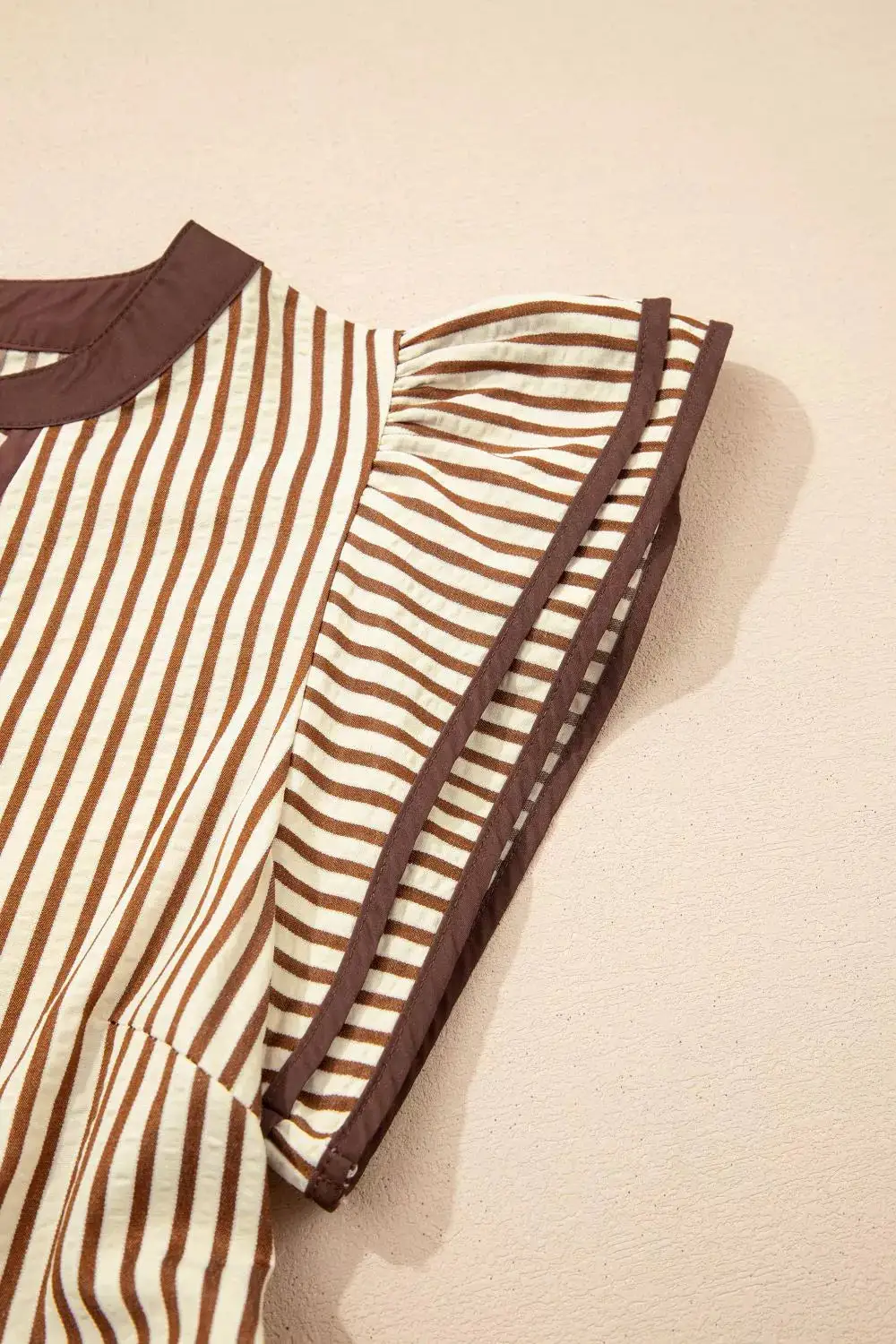 Striped V Neck Tiered Dress Casual