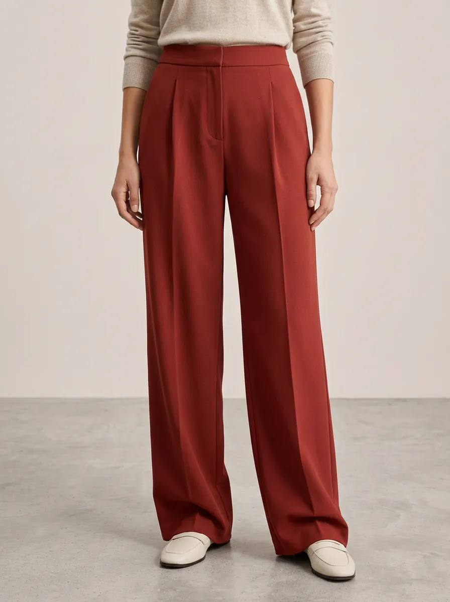 Pleated Casual Wide Leg Pants