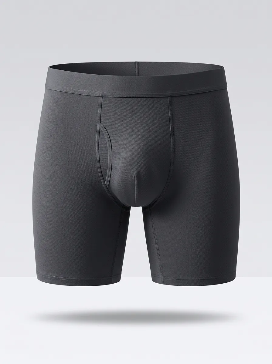 Men's Charcoal Grey Textured Minimalist Boxer Briefs