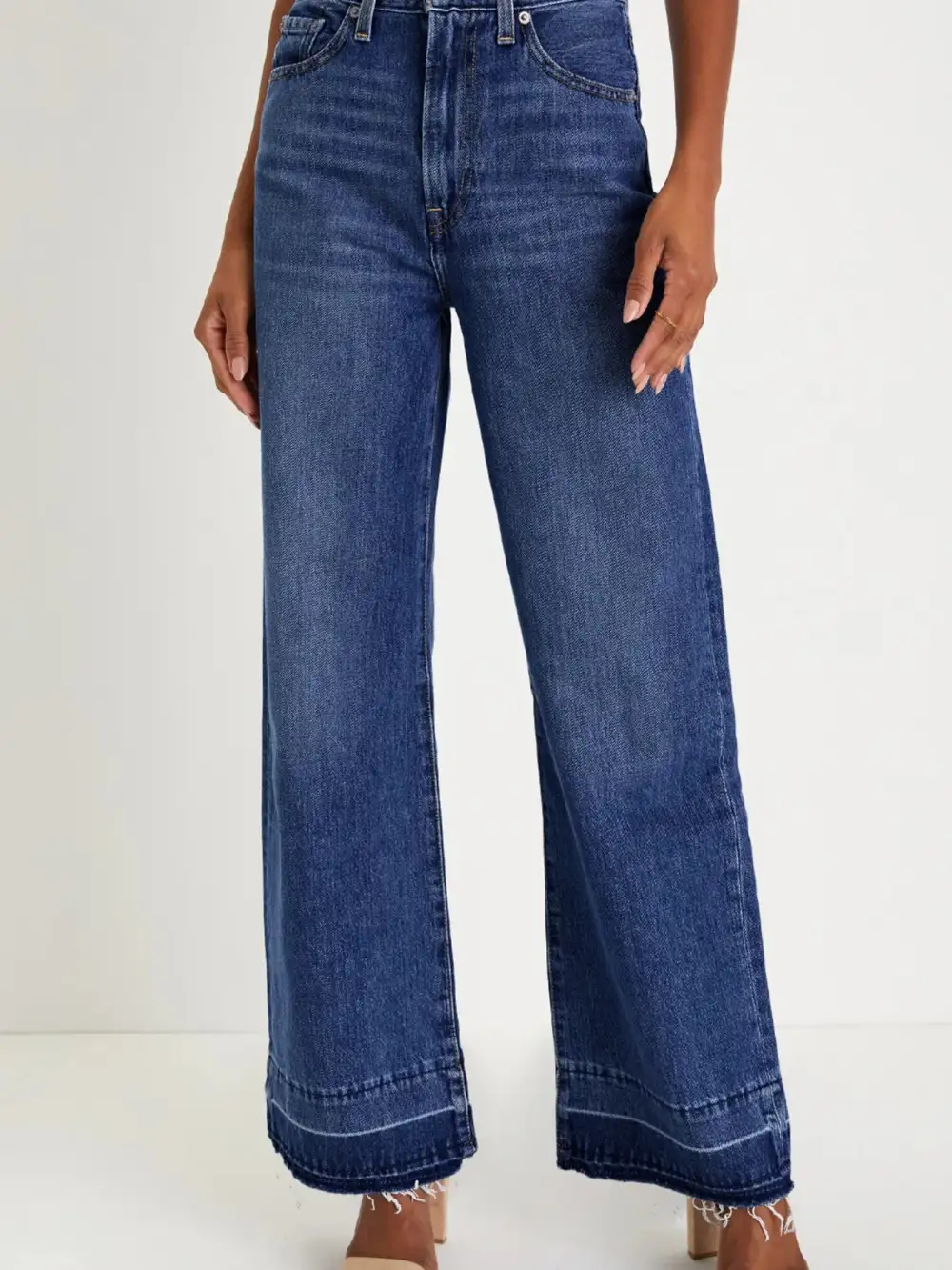 Sharp High Waist Straight Leg Raw Denim Jeans