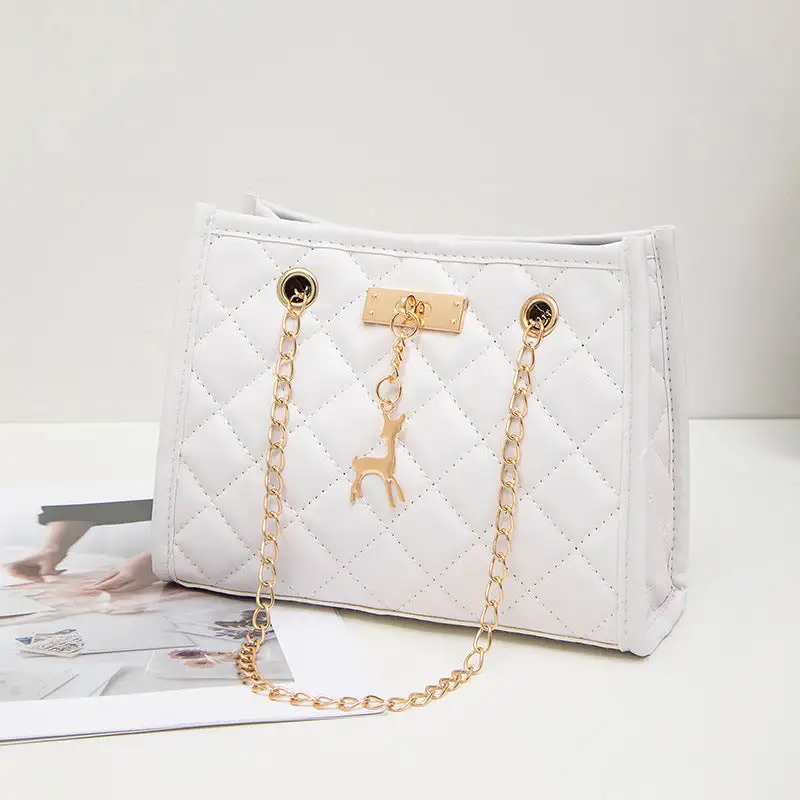 Quilted Embroidered Shoulder Bag