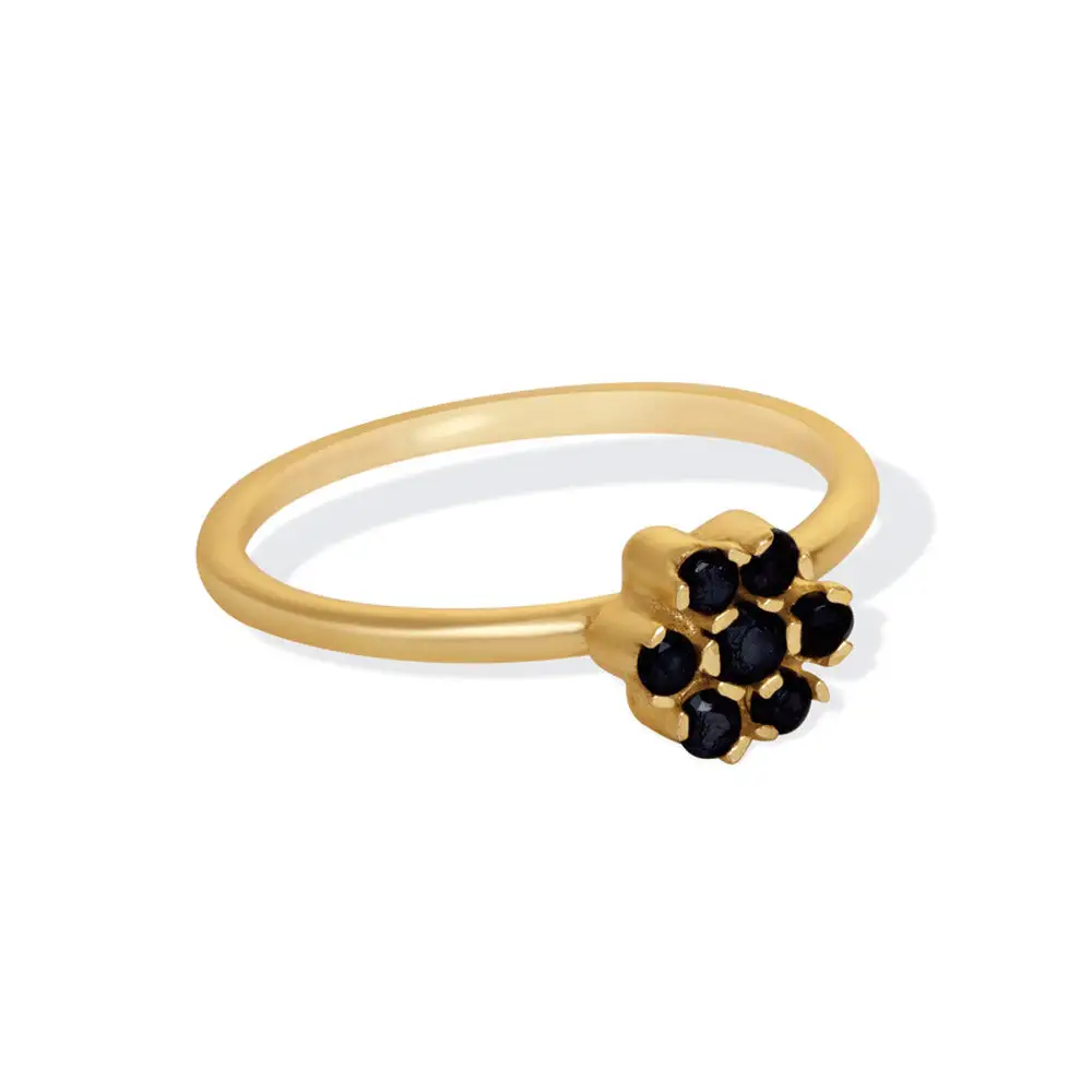 Rose Motif Stone Statement Ring