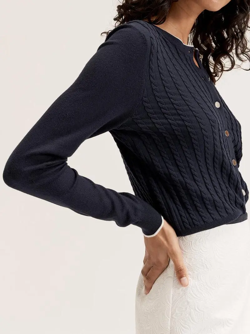 Caspian Cable Knit Detailing Cardi