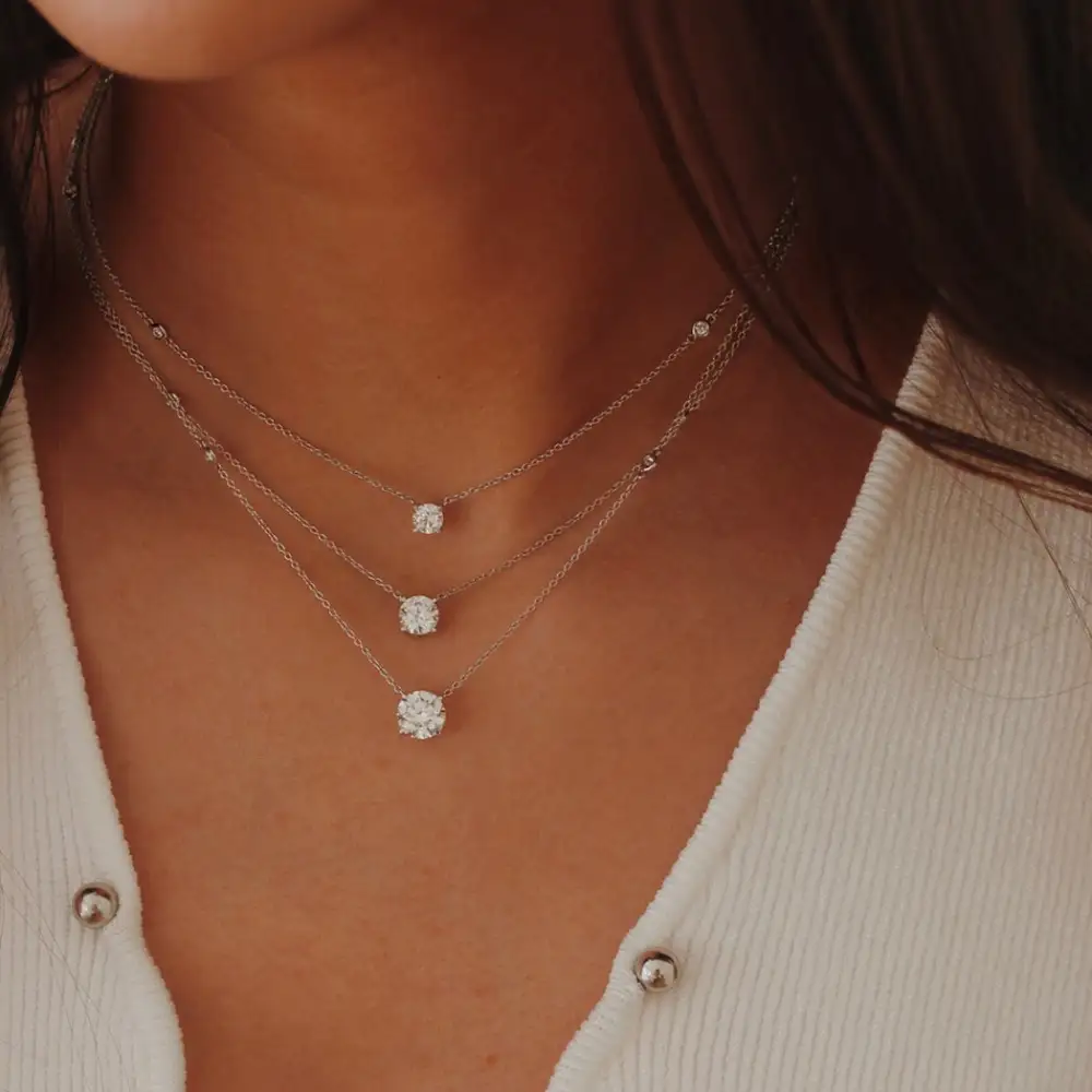 Diamond Solitaire Pendant Necklace