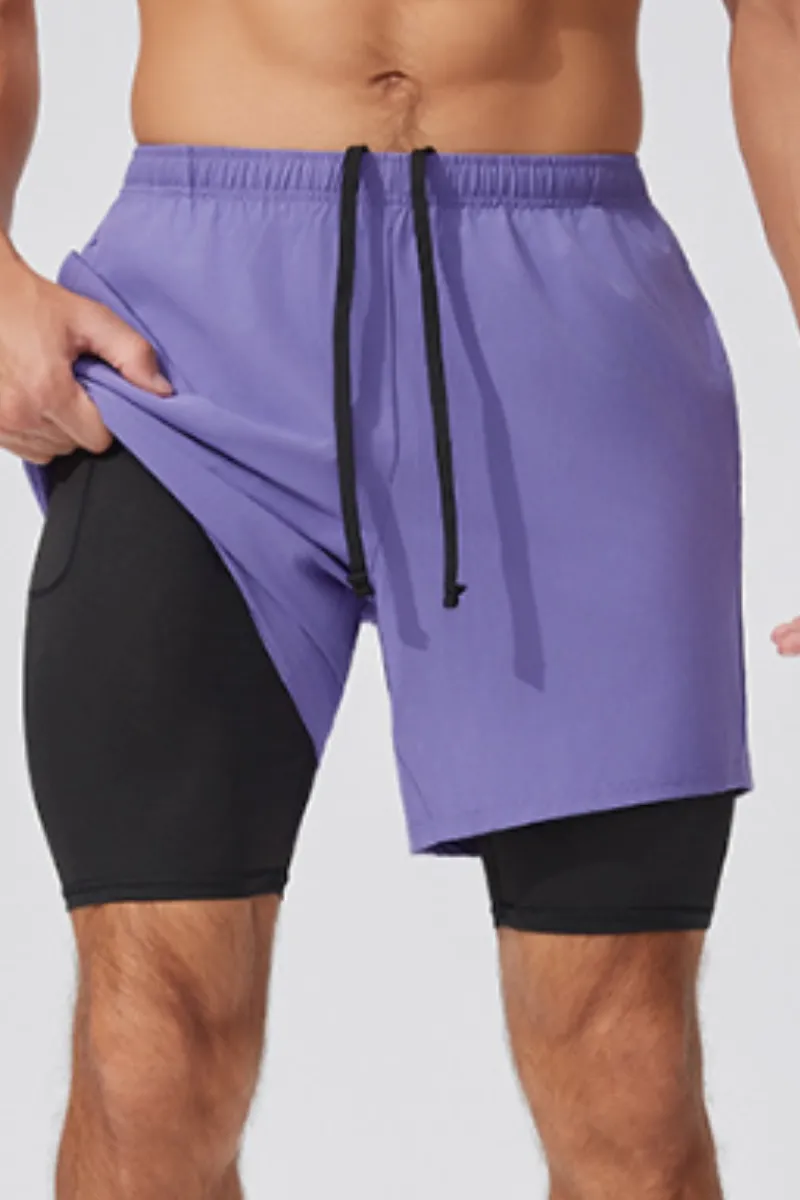 Quick Dry Drawstring Side Pocket Athletic Shorts