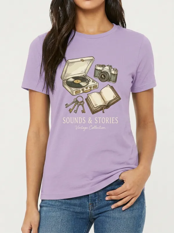 Women's Vintage Hobbyist Record Camera Book Graphic T-Shirt