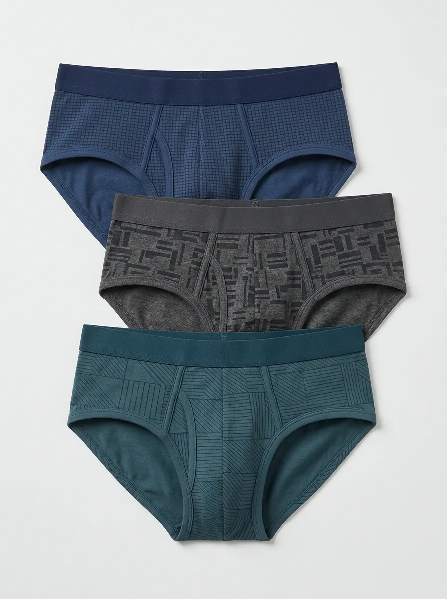 Men's Geometric Pattern Printed Boxer Briefs
