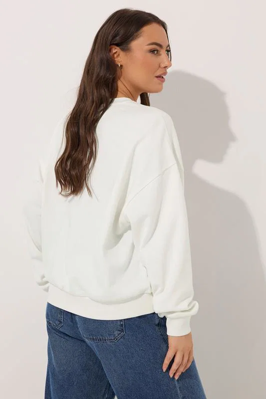 White 'New York' Slogan Sweatshirt detail 2