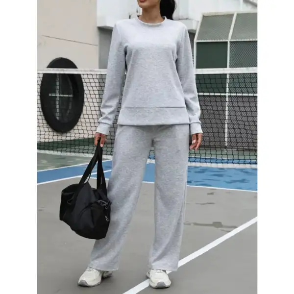 Round Neck Sweatshirt and Pants Set