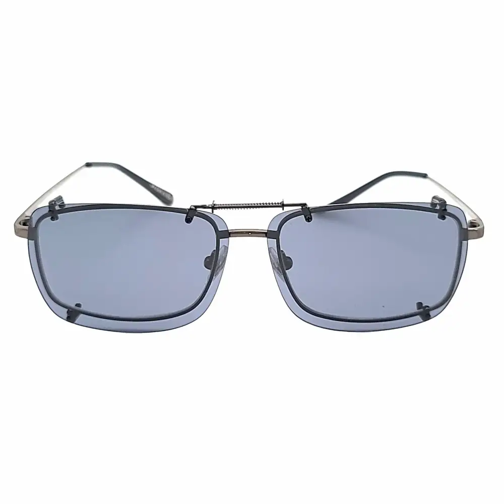 Frameless 56mm Rectangular Polarized Clip-On Sunglasses for Plastic Frames
