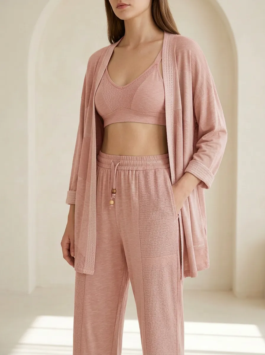 Textured Cardigan Lounge Set