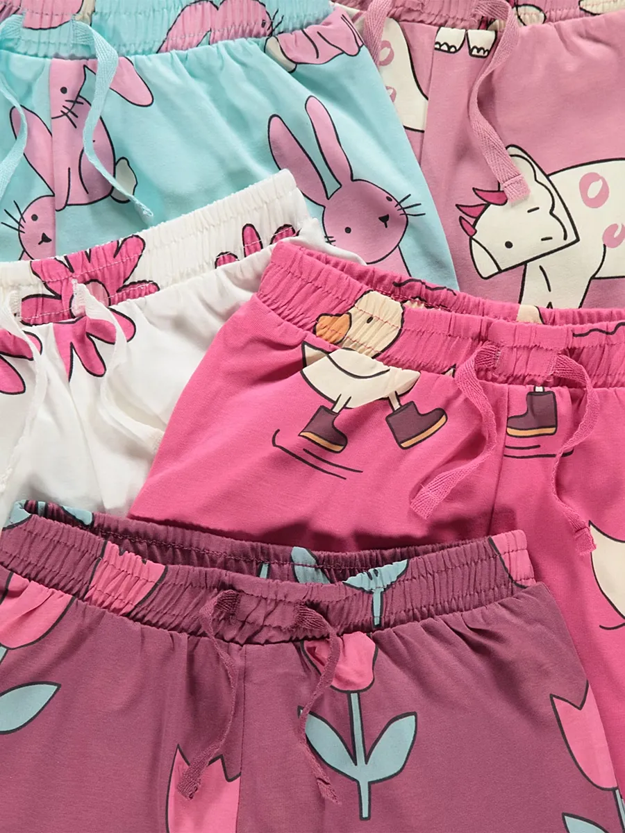 Pink Animal Shorts 5 Pack