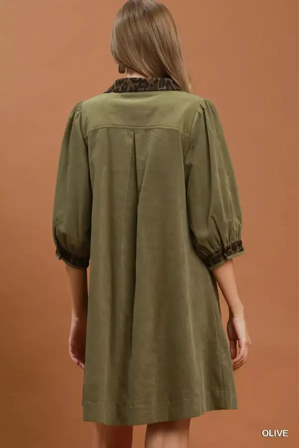 V-Neck Shift Pocketed Dress