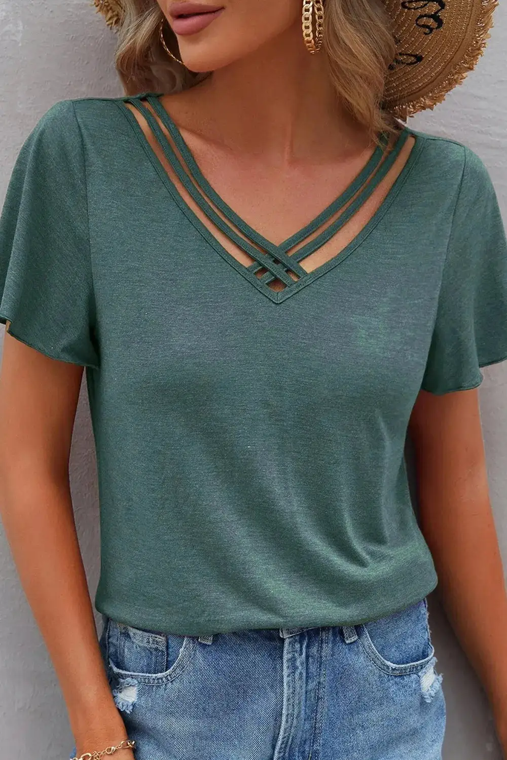 Effortless V-Neck Short-Sleeve T-Shirt