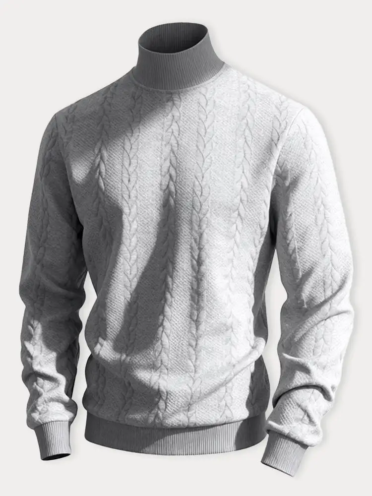 Waffle Knit Jacquard Ribbed Hoodie