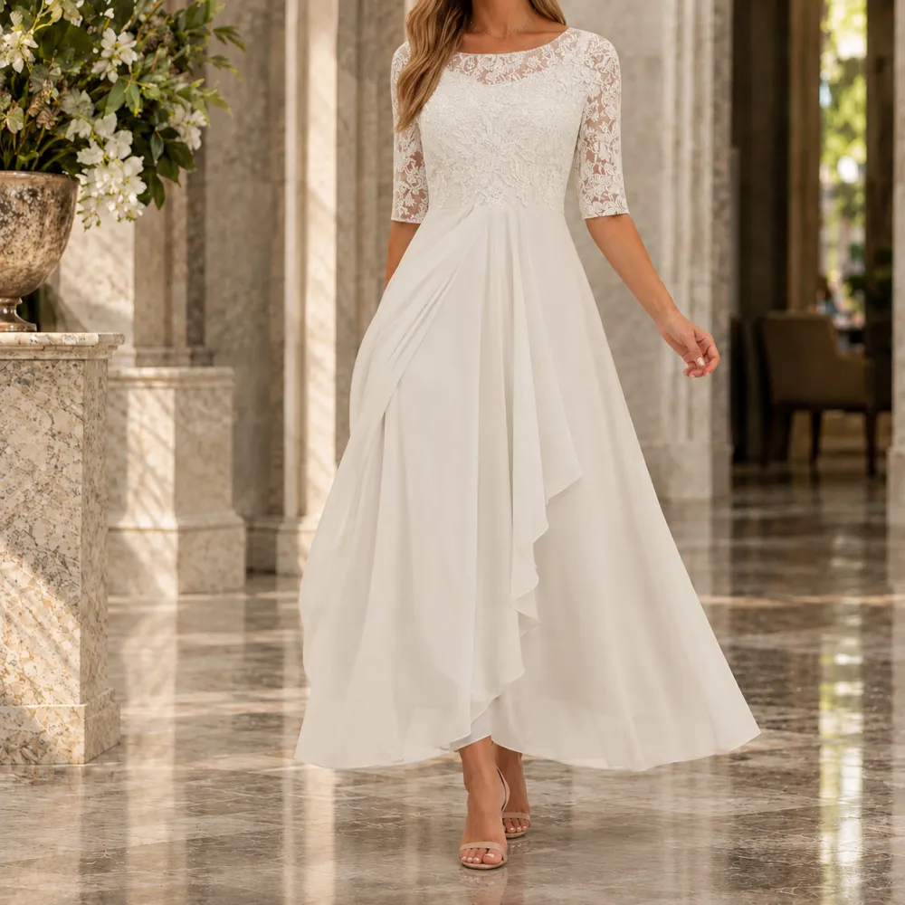 Classic Refined Women's Lace Midi Dress