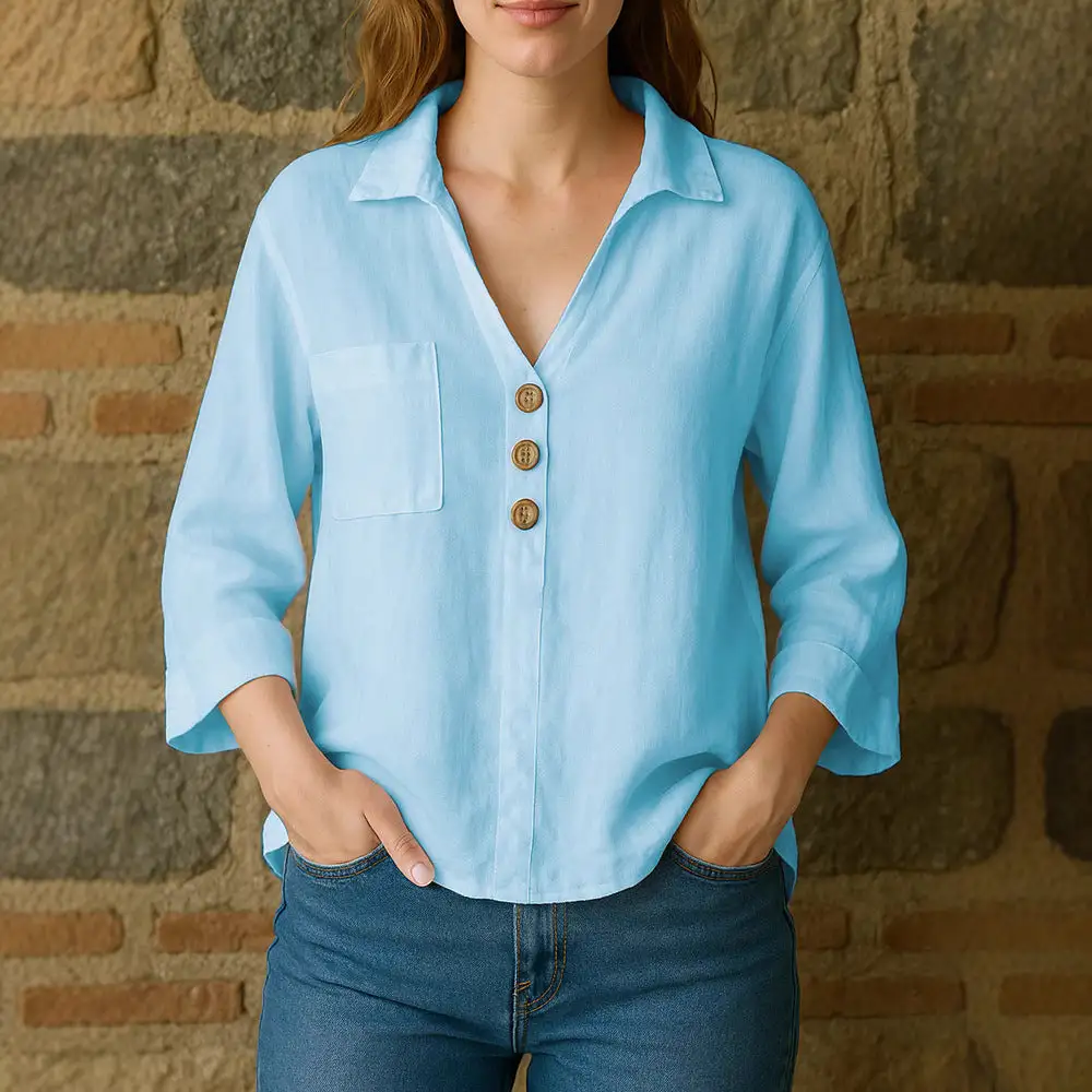 Smooth Relaxed Long Sleeve Blouse