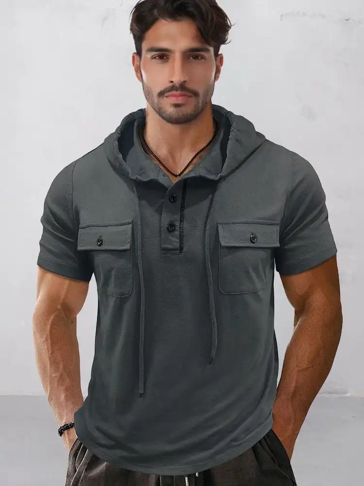 Athleisure Cargo Hooded Shirt