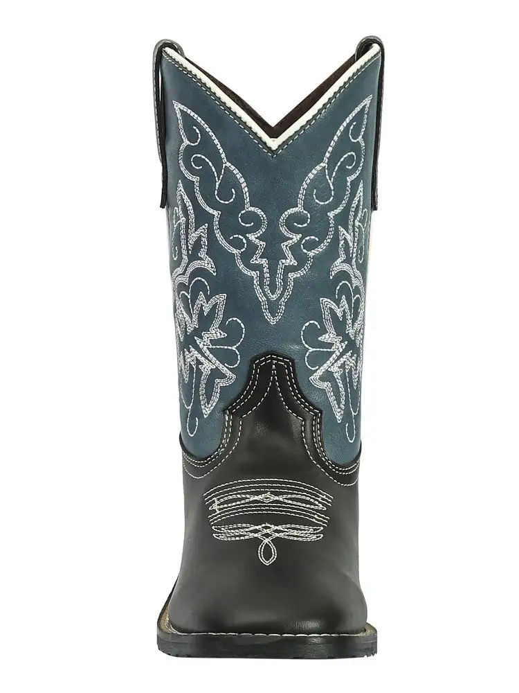 Stitched Men's Western Boots With Round Toe