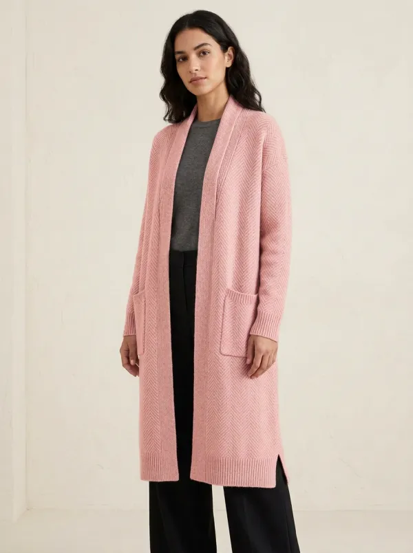 Women's Herringbone Knit Cardigan