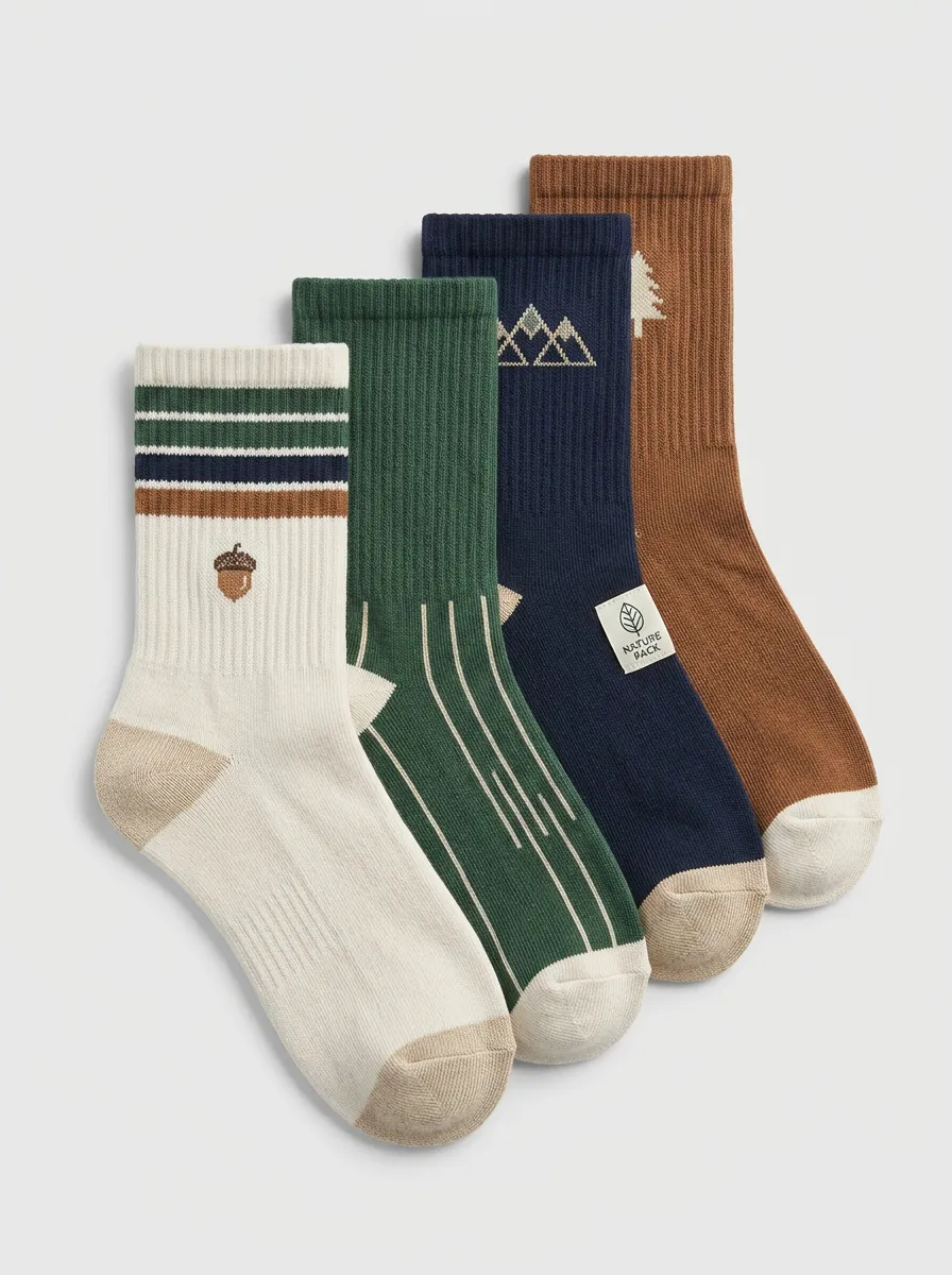 Mountain Tree Men's Four-Pair Long Socks