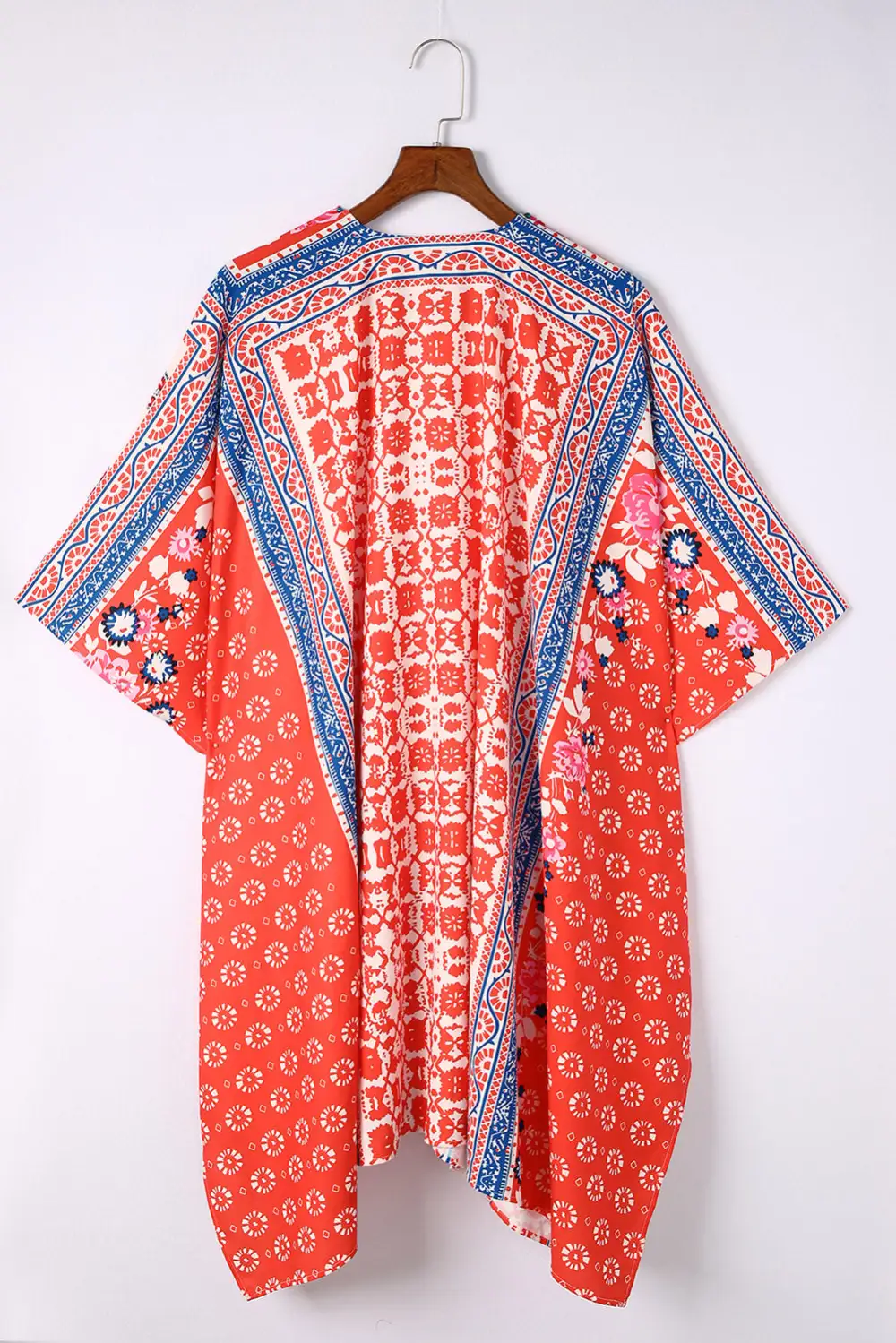 Swimwear Long Paisley Print Kimono Beach Cover Up