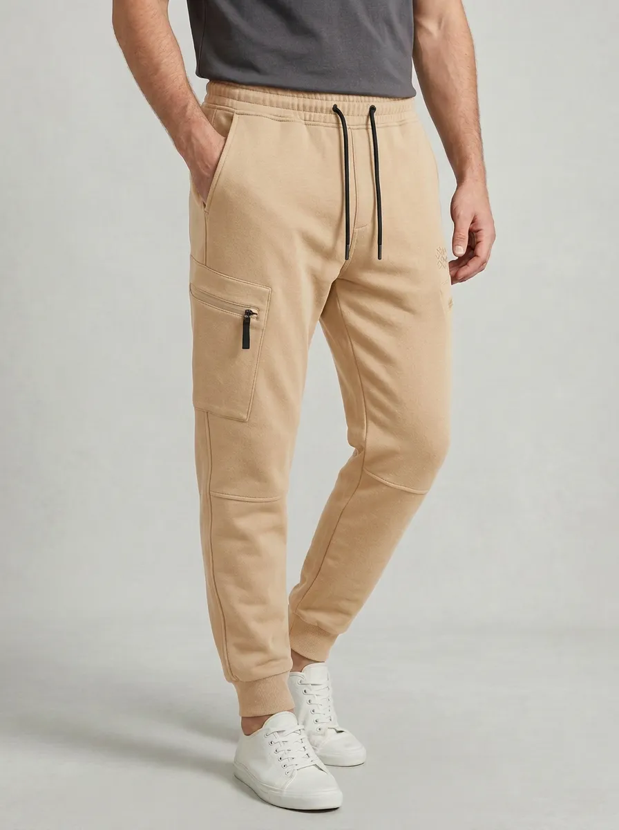 Contemporary Graphic Print Outdoor Look Men's Cargo Jogger Pants