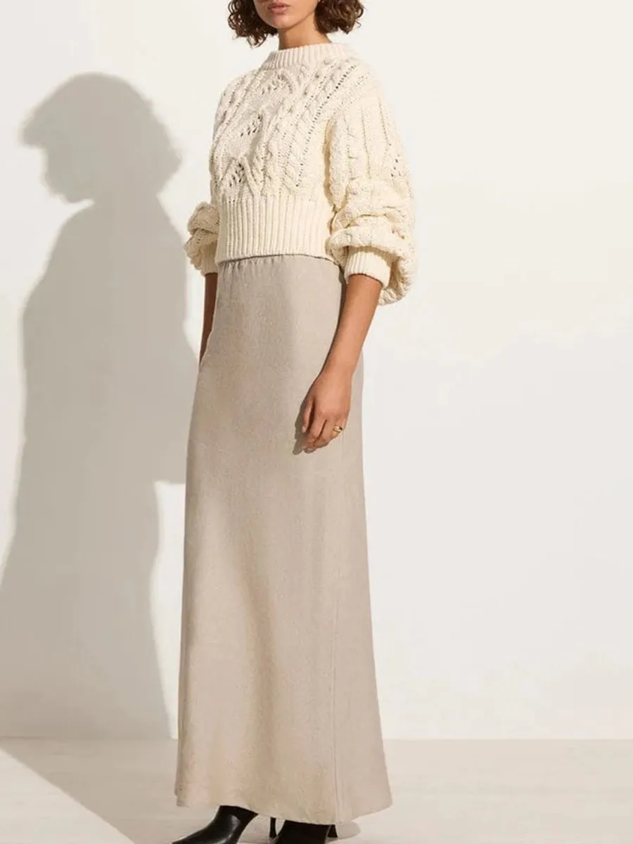 Crew Neck Cotton Knit Jumper