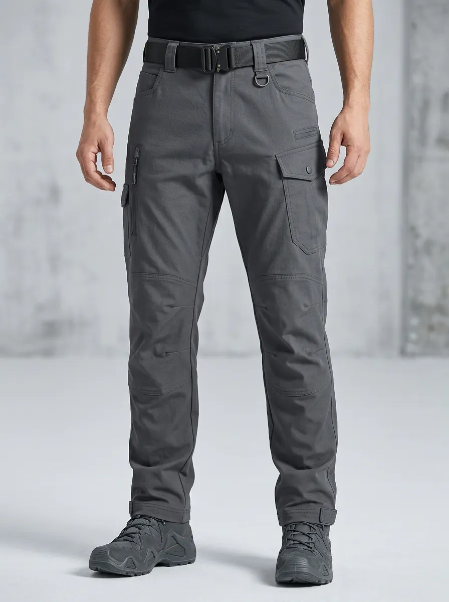 Men's Charcoal Grey Tactical Utility Cargo Pants