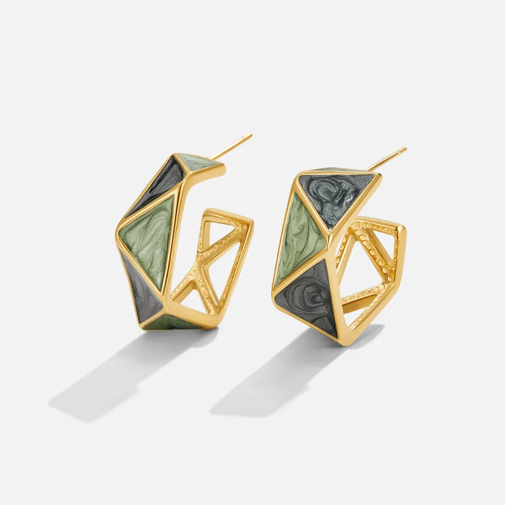Rounded Plated Hoop Earrings