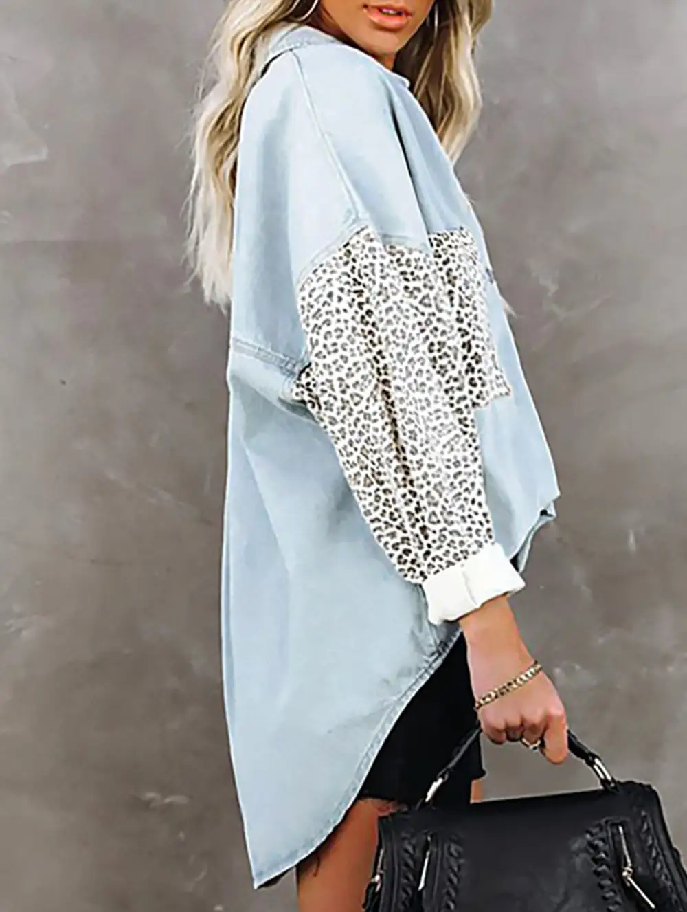 Leopard Print Pocket Shirt Jacket