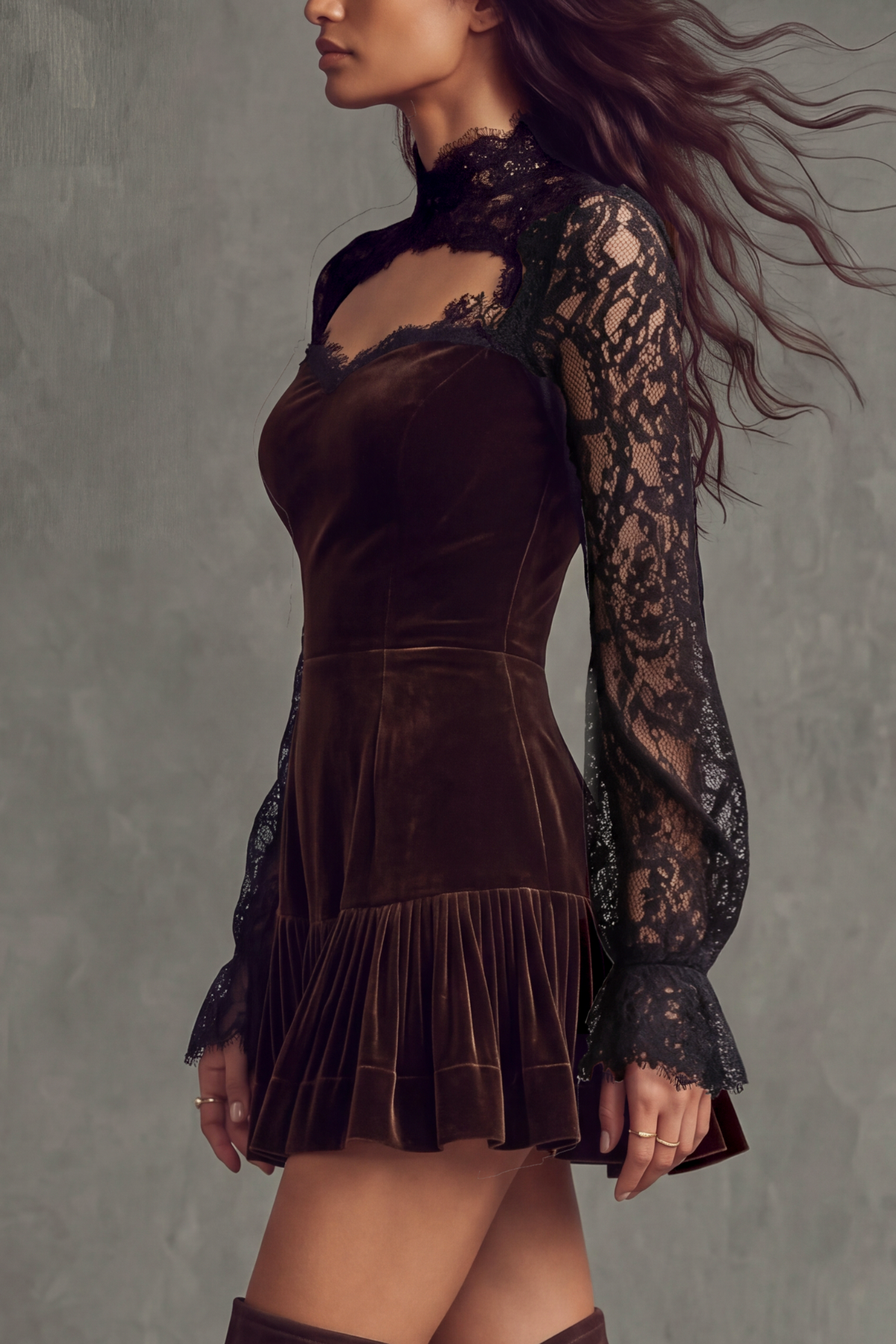Classic Cutout Lace Mini Dress