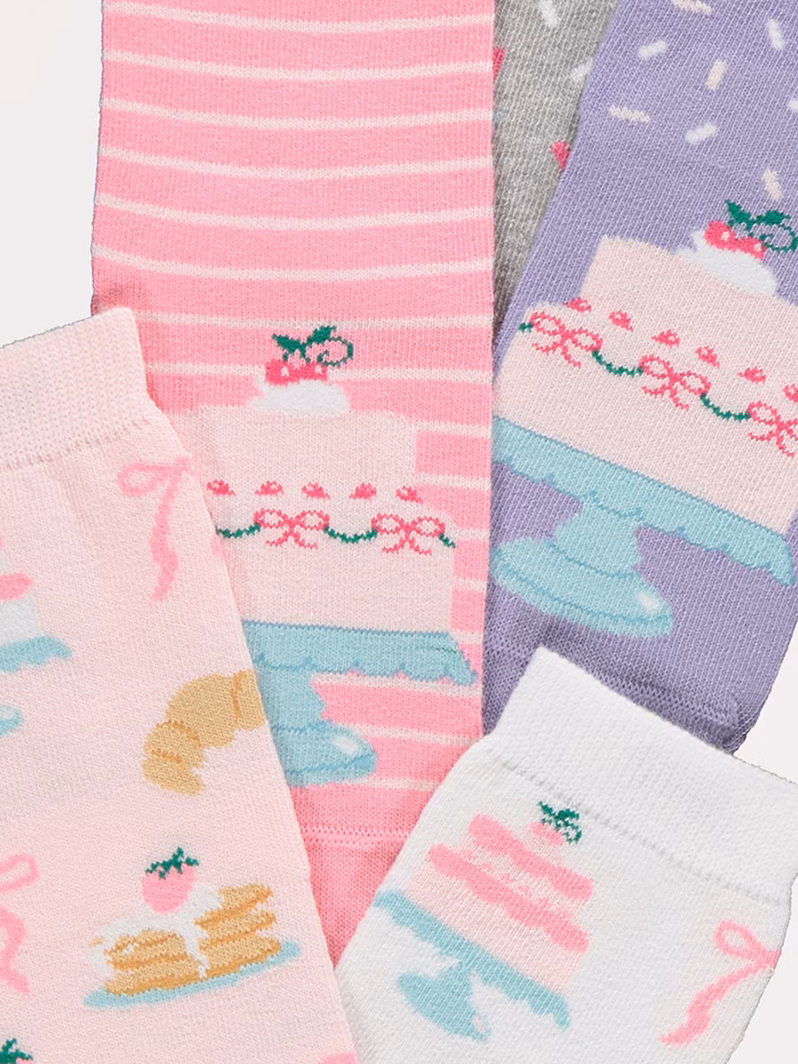 Pink Bakery Pastry Ankle Socks 5 Pack detail 1