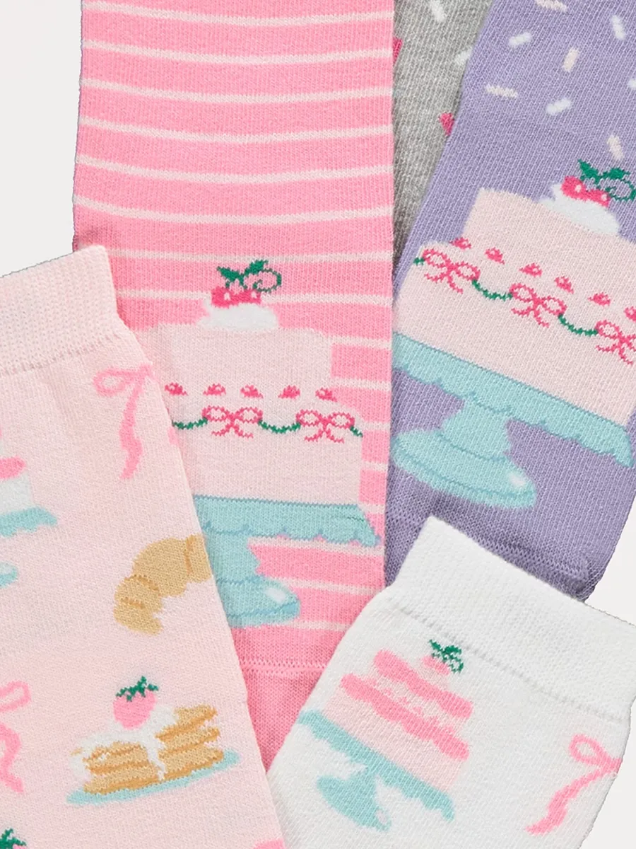 Pink Bakery Pastry Ankle Socks 5 Pack