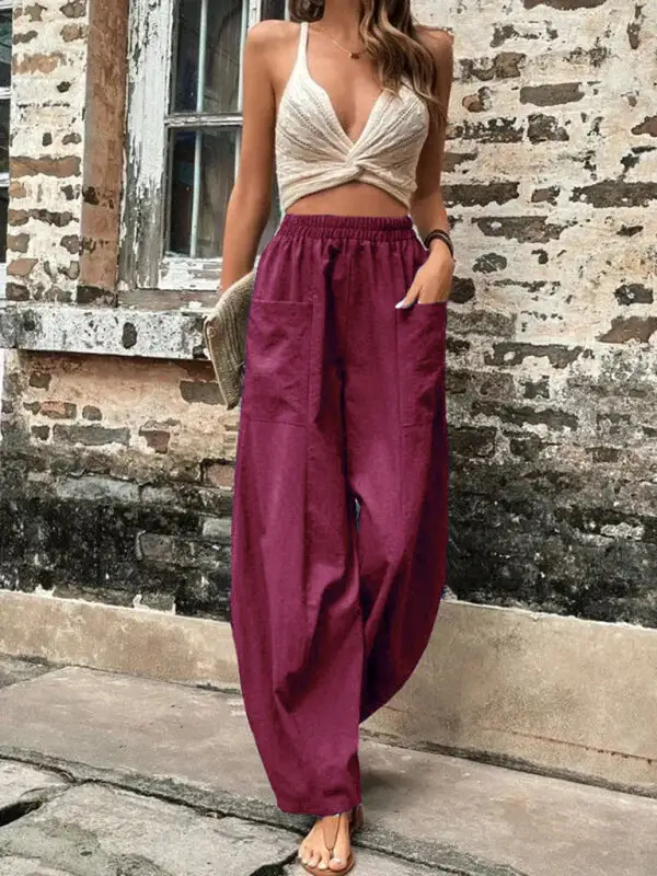 Pants Clean Pocket Elastic Trousers