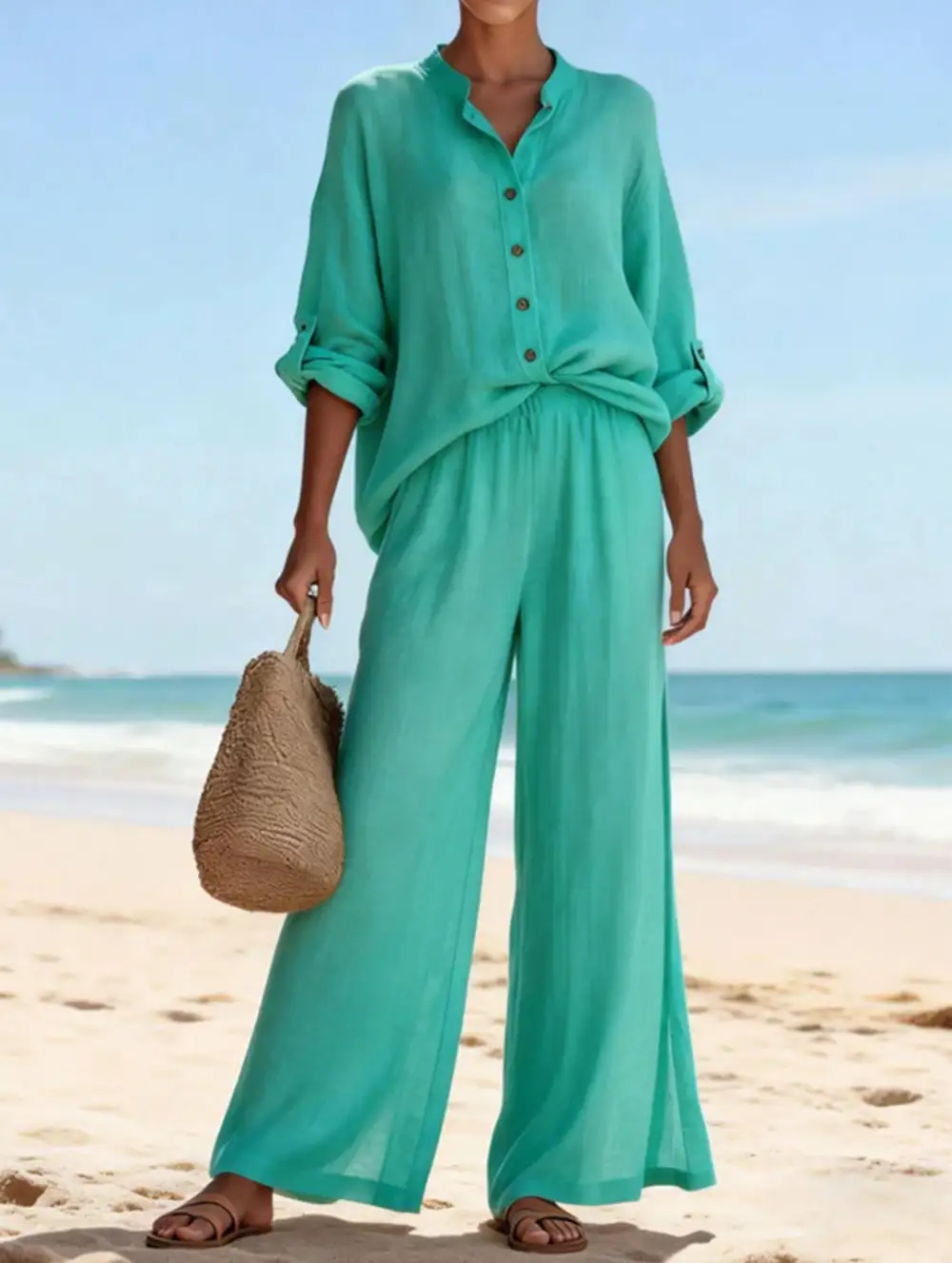 Wide-Leg Pants Set