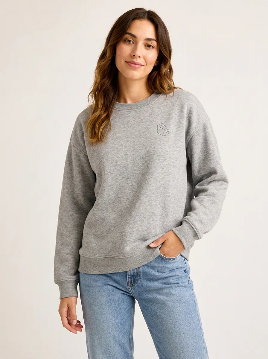 Women's Minimalist Geometric Diamond Printed Sweatshirt