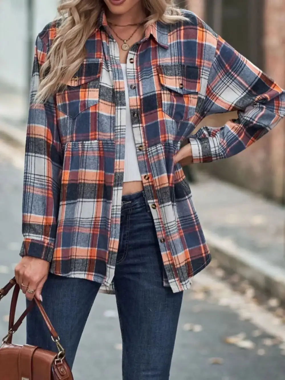 Everyday Plaid Button Down Long Sleeve Shirt