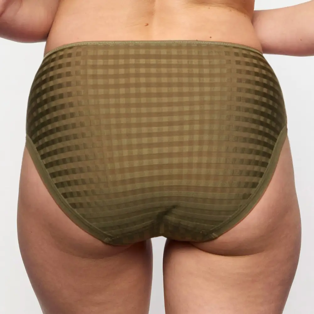 Women's Full Coverage Elastic Waistband Cotton Gusset Floral Embroidery Cotton Checkered Retro Detail Soft Fabric Stretch Fit Brief Panty